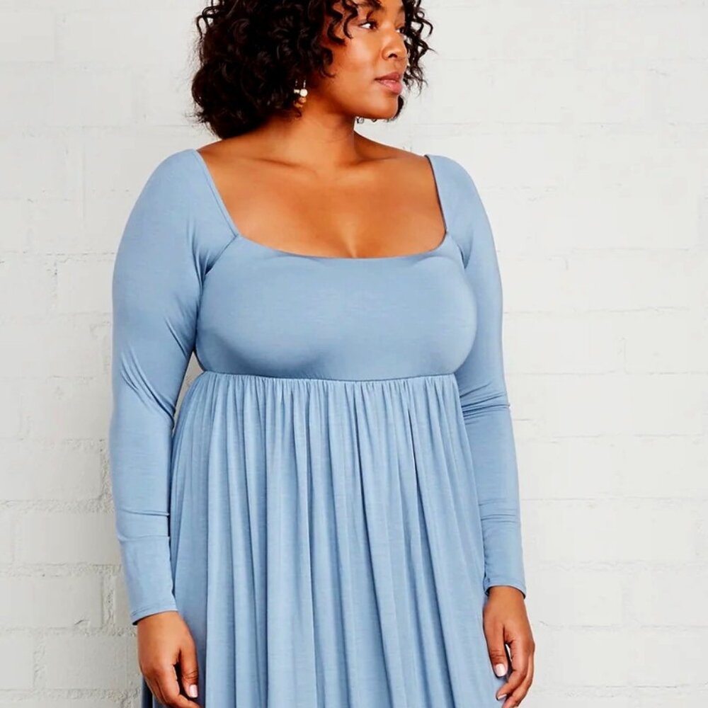 DISCONTINUED Rachel Pally ISA Maxi Dress 1X Light to Medium Blue Modal